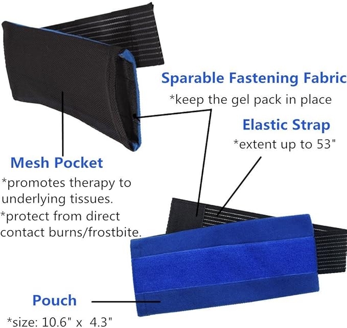 Headache Ice Pack Wrap with Strap, Reusable Gel Ice Pack for Injuries, Hot Cold Pack for Head Neck Knee Arms, 2 Flexible Gel Pack for Headache Relief, Migraine, Fever, Joint Pain, Muscle Soreness