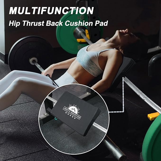 Square Hip-Thrust Pad Protective Extra Thick Foam pad for Barbell Weightlifting Hip Thrusts and Glute Bridges Workouts Home Gym Equipment