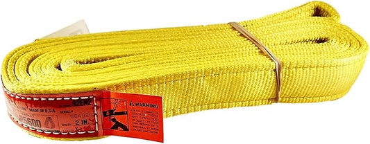 DD Sling (USA Made) 1" & 2" Widths By 6' to 12' Lengths in Listing, 2 Ply, Endless Nylon Lifting Slings, 900 webbing, 12,800 lbs Vertical, 10,200 lbs Choker, 25,600 lbs Basket (USA Made Nylon) (2"x6')