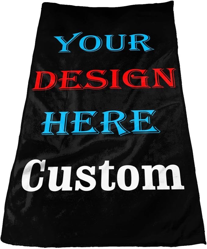 Custom Microfiber Towel, Personalized Hand Towel Design Your Own Soft Face Towel for Home Sports Gym Yoga Hotel 12x27.5in