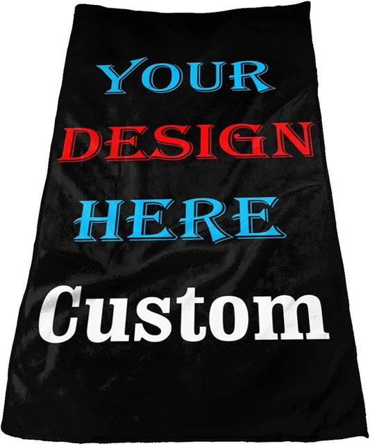 Custom Microfiber Towel, Personalized Hand Towel Design Your Own Soft Face Towel for Home Sports Gym Yoga Hotel 12x27.5in
