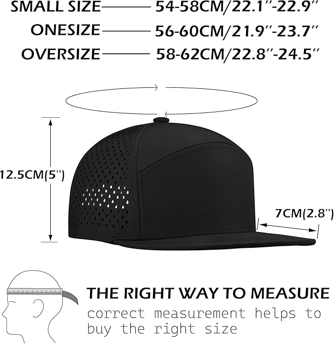 Performance Snapback Hats for Men Women,Flat Bill Cap,Golf,Running,Workout