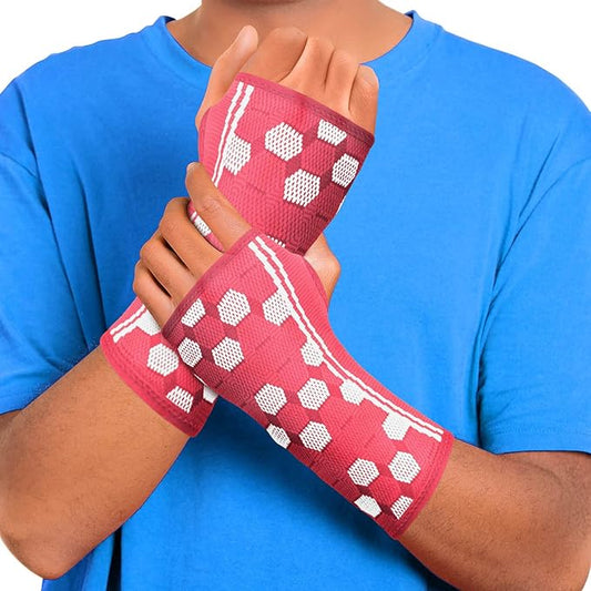 Sparthos Wrist Support Sleeves (Pair) – Medical Compression for Carpal Tunnel and Wrist Pain Relief – Wrist Brace for Men and Women – Made from Innovative Breathable Elastic Blend