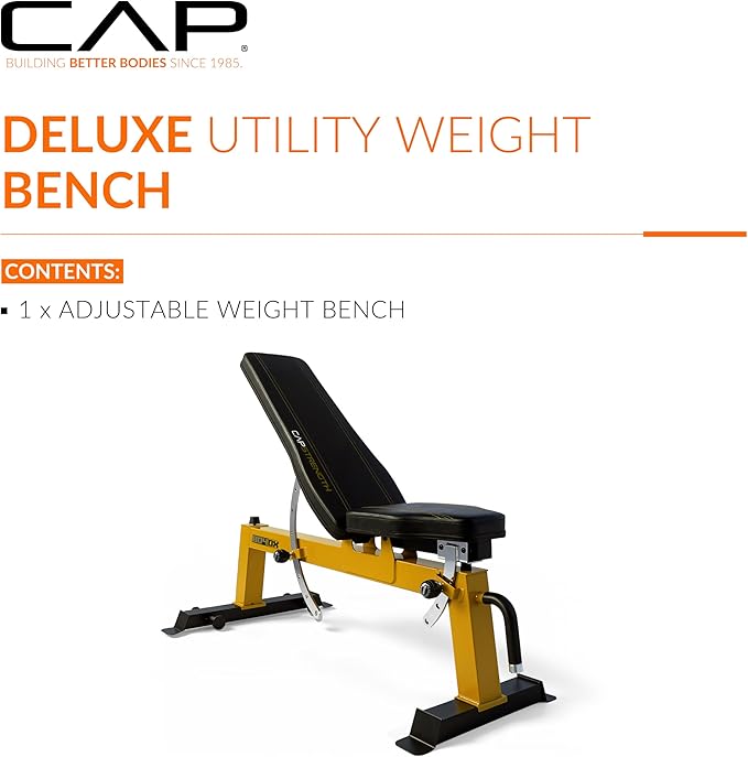 CAP Barbell Deluxe Utility Weight Bench Color Series