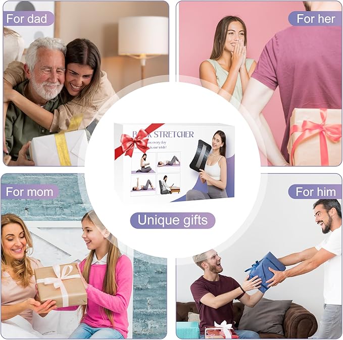 YAJIACLONE Back Stretcher for Lower Back Pain Relief,Adjustable, Portable, Durable Lumbar Support Board,Stocking Stuffers for Adults, Unique Elephant Thanksgiving Christmas Gift.