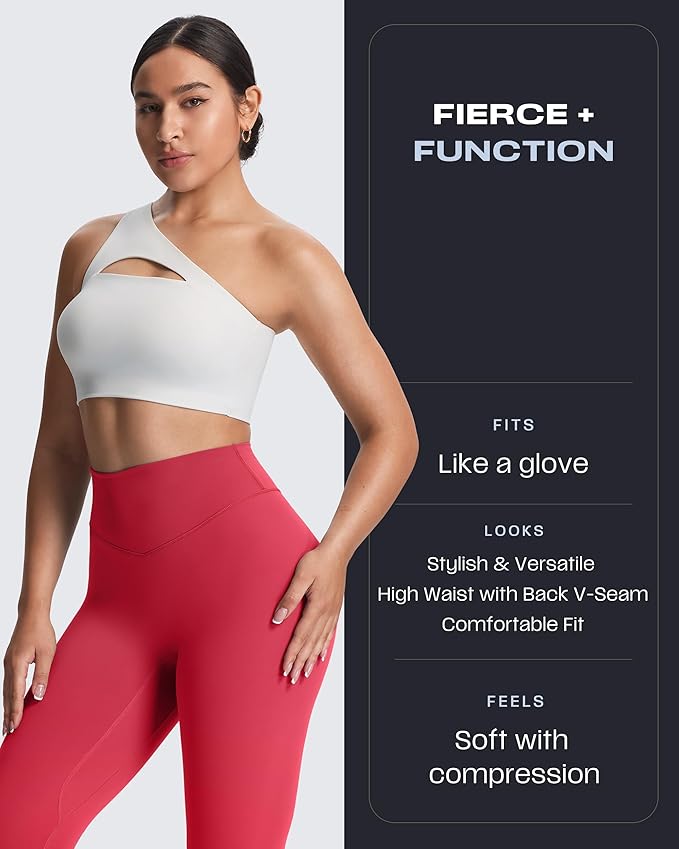 Aoxjox High Waisted Workout Leggings for Women Tummy Control Buttery Soft Yoga Metamorph Deep V Pants 26"