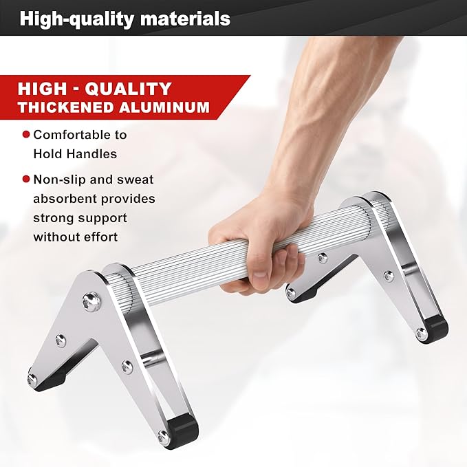 Push Up Bar - Heavy-Duty Stainless Steel Pushup Stands with Non-Slip Base, 500LB Capacity, Portable Home Gym Equipment for Strength Training & Floor Workout