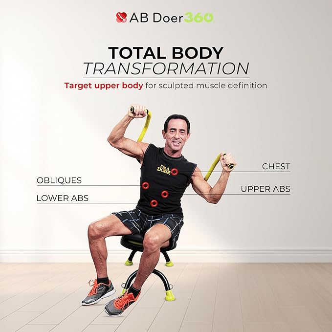 AB Doer 360 - Ab Fitness Machine System Provides An Abdonimal And Muscle Activating Workout with Aerobics to Burn Calories and Workout