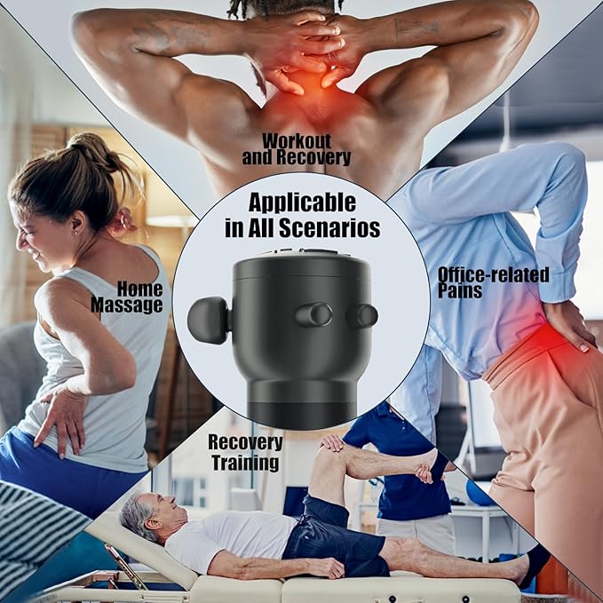 Massage Gun, Deep Tissue Back Massage for Athletes for Pain Relief, Percussion Massager with 3 Massages Heads & 8500 RPM Brushless Motor, Gifts for Muscle,Black