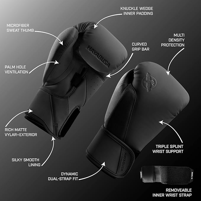 Hayabusa T360 Boxing Gloves – Revolutionary Hand Ergonomics | Empowering Wrist Support | Single or Dual Strap Closure | Training, Sparring, Heavy Bag - 10 oz 12 oz 14 oz 16 oz 18 oz