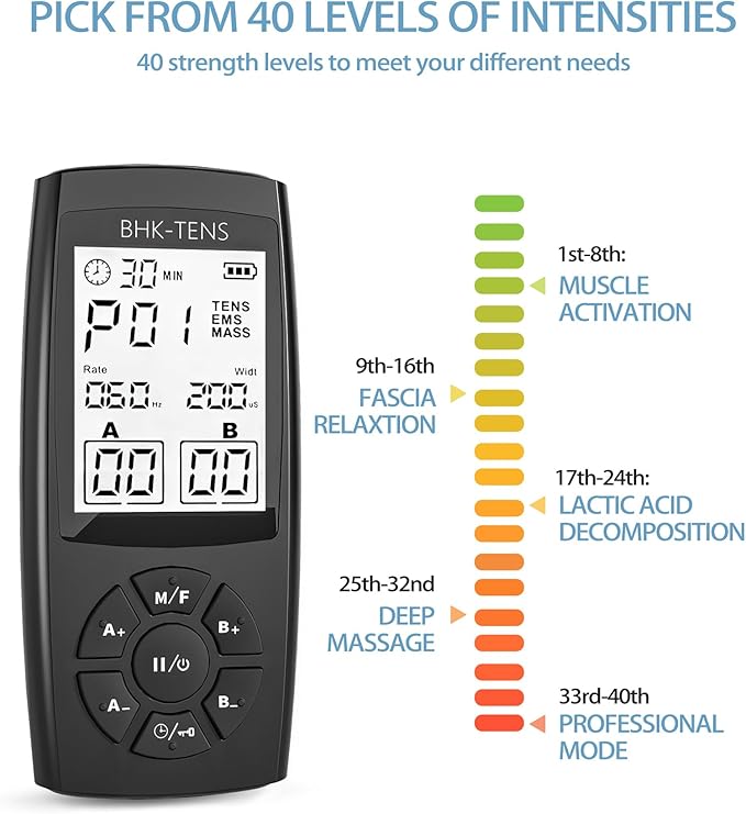 TENS Unit Muscle Stimulator for Pain Relief Therapy, 22 Modes EMS TENS Machine, Electronic Muscle Relaxer for Shoulder Pain Relief, Back Pain, Shoulder Neck Pain Relief