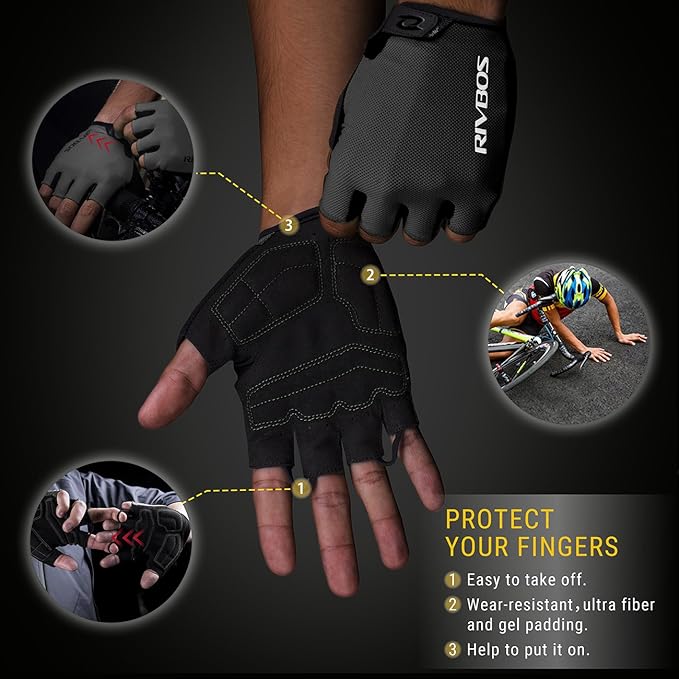 RIVBOS Cycling Gloves Bike Gloves for Men Women with Anti-Slip Shock-Absorbing Pad for Bicycle/Workout/Road Bike/Gym/Driving CHG001