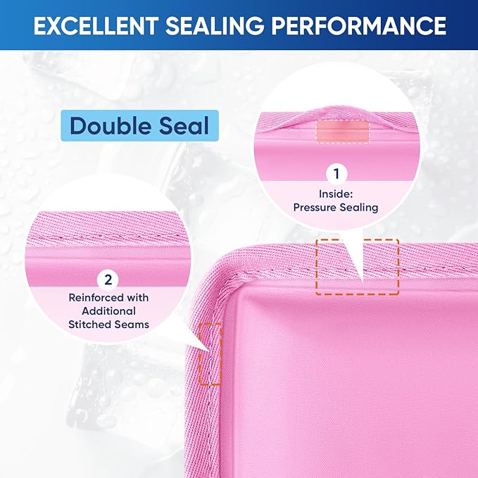 APEXUP Gel Ice Packs for Injuries Reusable, Flexible Double Sided Cold Packs for Injuries, Ice Pack for Knee, Shoulder, Back, Hip, Leg, Arm (Pink, L, 2PK)