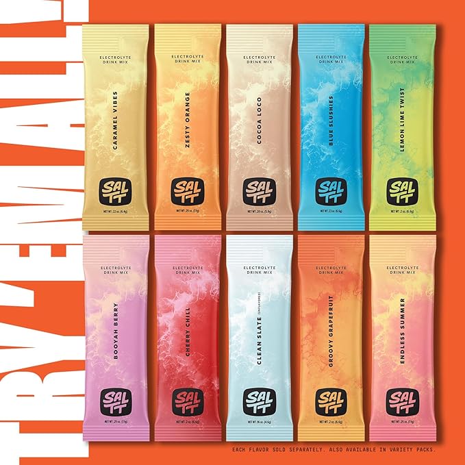 SALTT Electrolytes Powder Flavored Drink Mix - Mondo Melon - 30 Hydration Packets - Magnesium, Potassium, Sodium, Trace Minerals - Zero Sugar & Gluten Free - Travel Essentials