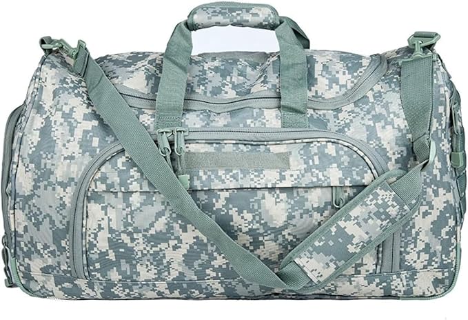 HYKING Gym Bag for Women & Men Tactical Duffle Military Weekender Work Out Lightweight Waterproof Sports Tote Shoe Pocket ACU
