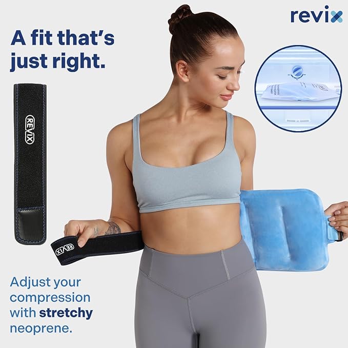 REVIX Gel Ice Pack for Back Discomfort Relief, Soft Plush Lining Ice Wrap for Lower Back, Shoulder, Hip, Arm, Knee, Cold Compress Therapy, 16 × 9 "