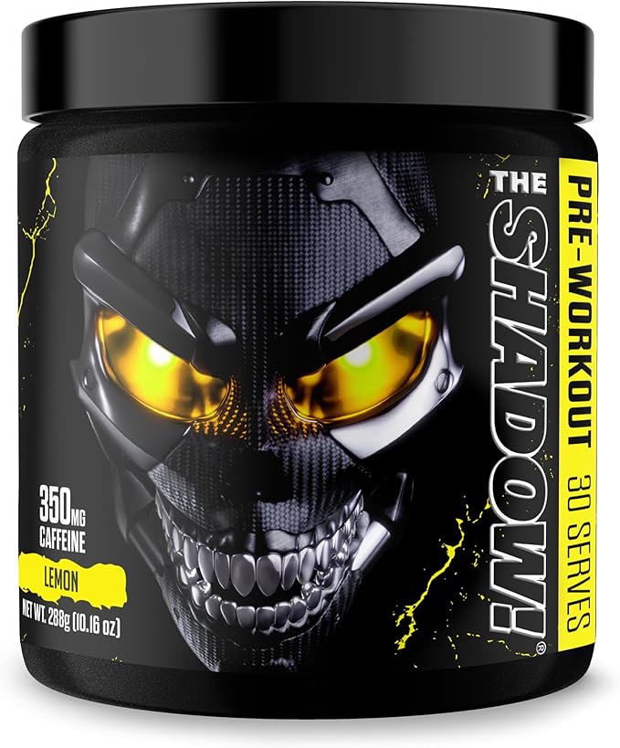 JNX SPORTS The Shadow! 350mg of Caffeine Hard Core Preworkout - Lemon 30 Servings | Electric Energy, Mental Focus & Superhuman Strength for Men & Women
