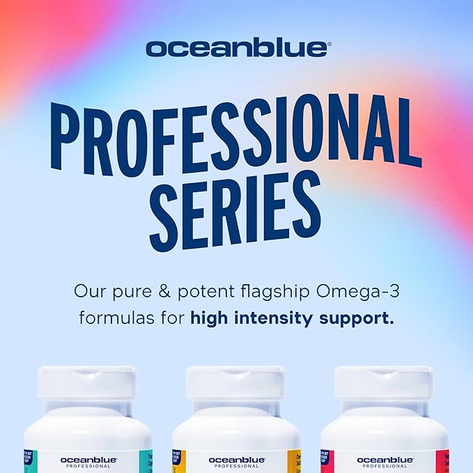 Oceanblue Professional Omega-3 2100 with Vitamin D3 – 120 ct – Triple Strength Burpless Fish Oil Supplement with High-Potency EPA, DHA, DPA and Vitamin D3 – Wild-Caught – Orange Flavor (60 Servings)