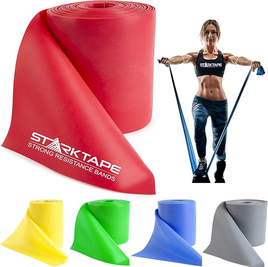Resistance Bands Professional 8,16, 25, 50 Yards Bulk Rolls. Latex-Free Elastic Physical Therapy Band. No Scent, No Powder - Perfect for Home Exercise, Yoga, Pilates, Gym, Rehab, Workout