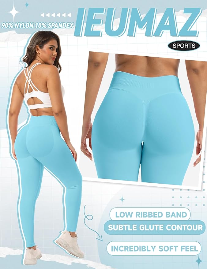 Scrunch Butt Lifting Leggings for Women Gym Seamless Workout Leggings Mid Low Waist Tummy Control Yoga Pants