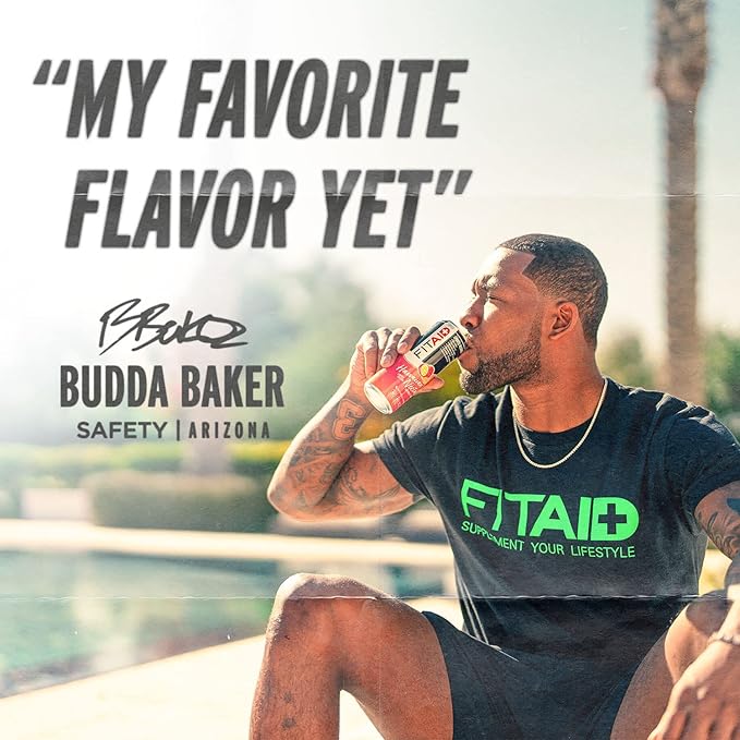 FITAID Post Workout Recovery Drink, Hawaiian Nectar, Passion Fruit, Orange & Guava, BCAAs, Glucosamine, Electrolytes, 40 Calories, 12 Fl Oz (Pack of 12)