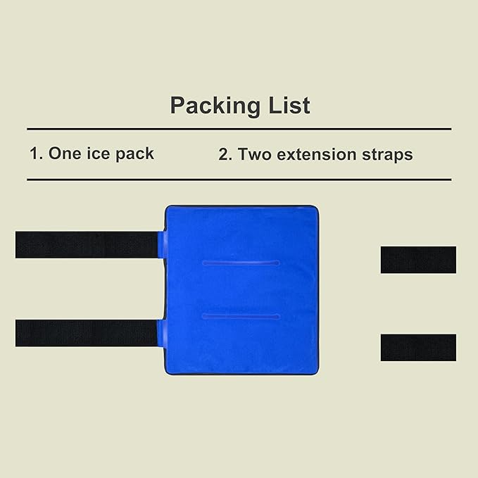 Koo-Care Extra Large Gel Ice Pack for Injuries Reusable Flexible Hot Cold Therapy Compress with Strap for Shoulder Rotator Cuff, Back, Hip, Shin - Knee Replacement Surgery Pain Relief XL 13" x 14.7"