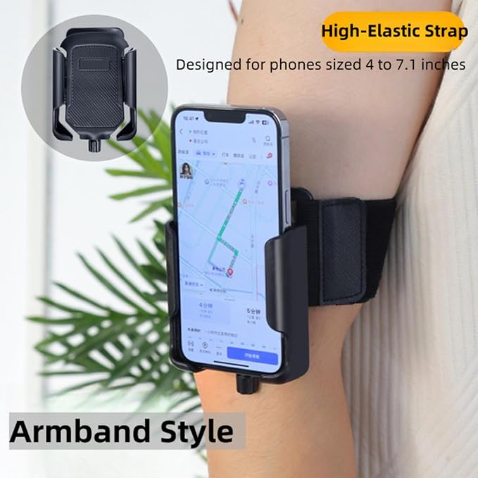2-in-1 Wrist & Arm Phone Holder for Running/Cycling – 360° Swivel, Fits iPhone/Samsung 4.0-7.0 Inch Smartphones