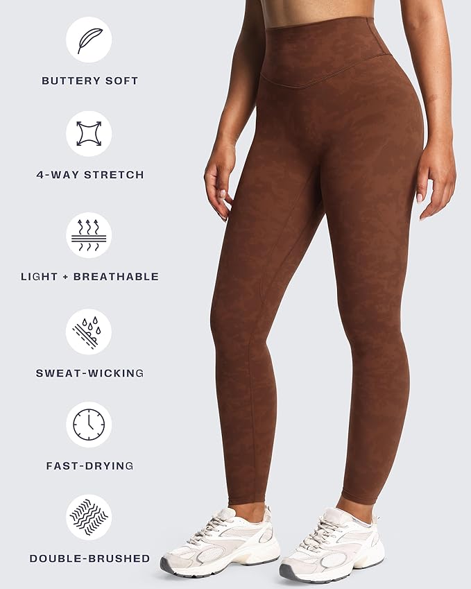 Aoxjox High Waisted Workout Leggings for Women Tummy Control Buttery Soft Yoga Metamorph Deep V Pants 26"