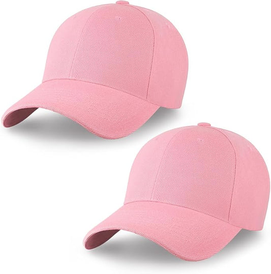 2-Pack Classic Structured Baseball Cap Adjustable Snapback Multipack Ball Caps for Custom Embroidery Running Workouts Outdoor