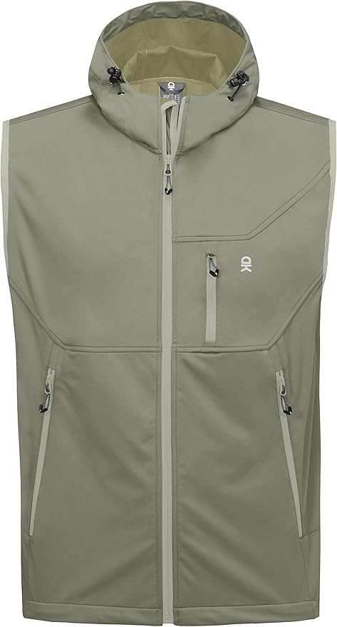 Little Donkey Andy Men's Lightweight Softshell Vest Windproof Sleeveless Jacket for Travel Hiking Running Golf