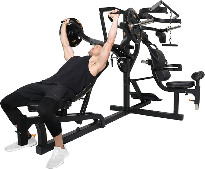 Powertec Fitness Workout Bench Multiystem for Chest, Arms, Legs, 120.1 x 73.3 x 80.5 Inches - Adjustable, Multi-User Weight Machines with Isolateral Arms - Premium at Home Gym Equipment
