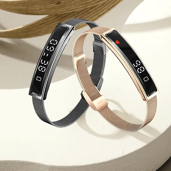 2025 Smart Bracelet for Women - 16.5g Ultra-Light, 5.6mm Thin, 5ATM Waterproof with 24/7 Heart Rate/SpO2/Sleep Monitoring, Bluetooth 5.3, APP, Multi-Sport Modes for iOS & Android,Gift for Girl