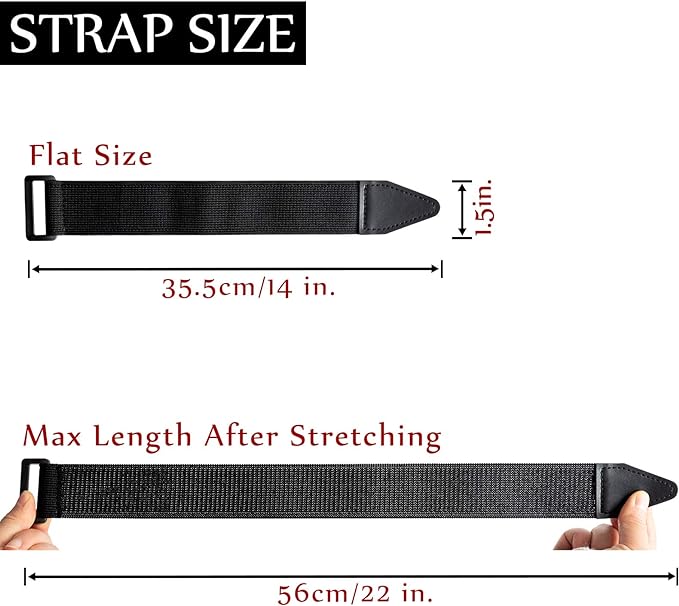 6 Pcs Bicycle Pant Leg Straps Adjustable Cycling Ankle Safety Band Multipurpose Black Elastic Magic Fastening Belt with Buckle for Riding Climbing Fishing Outdoor Sports (1.5”x13.8”)
