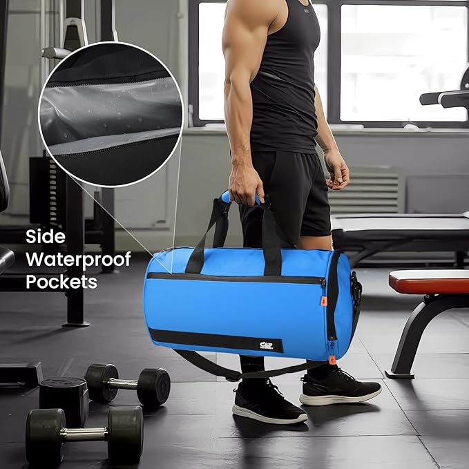 C&F BOGMOST Small Travel Duffel Bag,Compact Sports Small Gym Bag with Shoes Compartment,Lightweight Duffel Bag for Men & Women,Personal Item Travel Bag Weekender Bags for Travel Sports Gym-Royal Blue