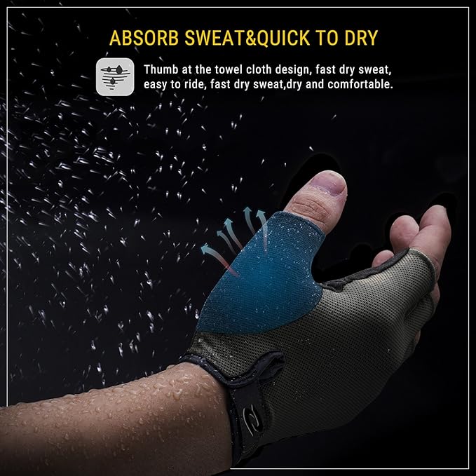 RIVBOS Cycling Gloves Bike Gloves for Men Women with Anti-Slip Shock-Absorbing Pad for Bicycle/Workout/Road Bike/Gym/Driving CHG001