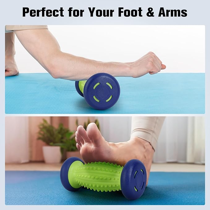 Foot Ball Roller Massager for Plantar Fasciitis,Foot Massager Roller Set,Massage Balls and Foot Roller for Plantar Fasciitis Relief | Trigger Point Therapy(1 Foot Massage Roller+2 Spiky Massage Balls)