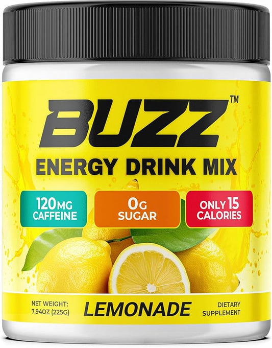 Morning Buzz Energy Drink Powder - Energy Boost - Sugar-Free Energy with Antioxidants - Morning Kick and Sports Nutrition Endurance Product - 30 Servings, Lemonade, 8 Ounces