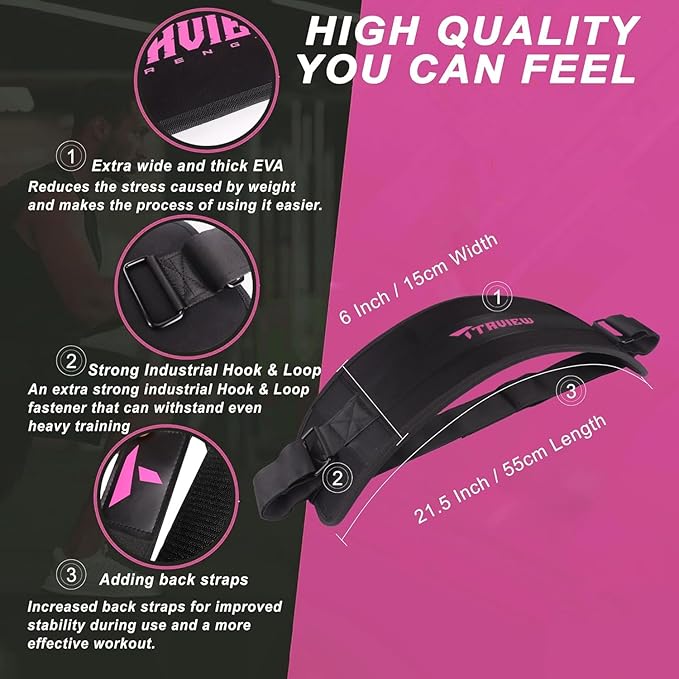 Hip Thrust Belt for Gym & Pilates,Booty Belt for Hip Thrust,Hip Belt Pad for Glute Bridge Butt Workout with Dumbbells Kettlebells for Lunges Reverse Squat