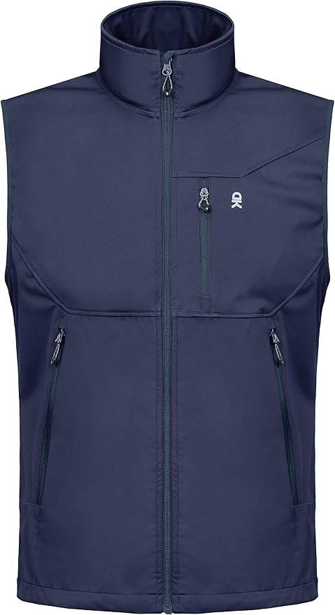 Little Donkey Andy Men's Lightweight Softshell Vest Windproof Sleeveless Jacket for Travel Hiking Running Golf