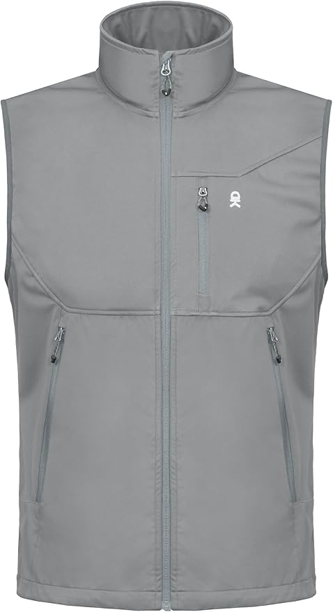 Little Donkey Andy Men's Lightweight Softshell Vest Windproof Sleeveless Jacket for Travel Hiking Running Golf