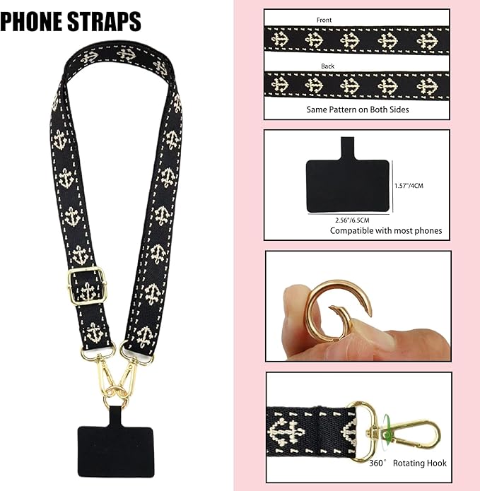 Adjustable 1" Width Phone Crossbody Lanyard and Wristlet Strap - Gift For The Lover In Your Life