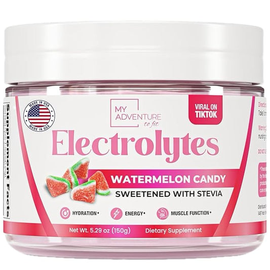 Zero Sugar - Watermelon Candy Electrolytes Powder - Refreshing Hydration - Caffeine Free Energy with All Natural Ingredients - Vegan, Keto and Paleo - Sugar Free Electrolytes Drink Mix - 30 Servings