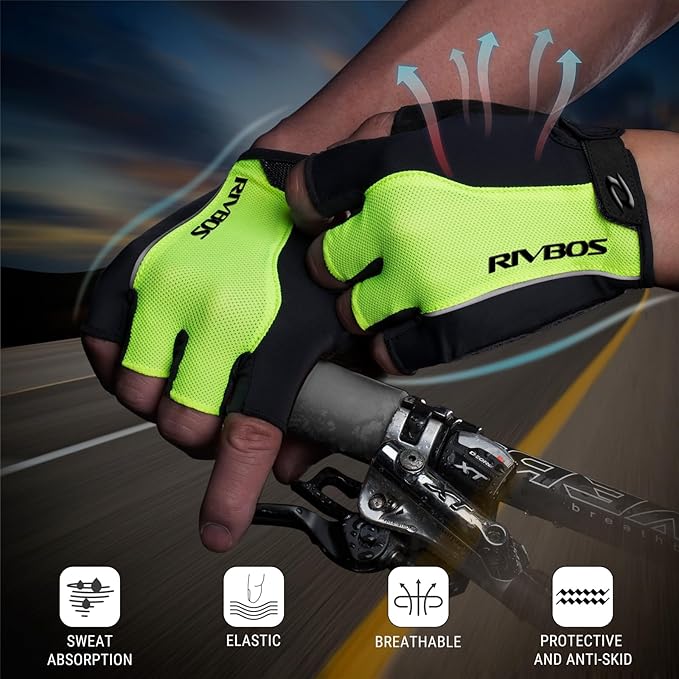 RIVBOS Cycling Gloves Bike Gloves for Men Women with Anti-Slip Shock-Absorbing Pad for Bicycle/Workout/Road Bike/Gym/Driving CHG001
