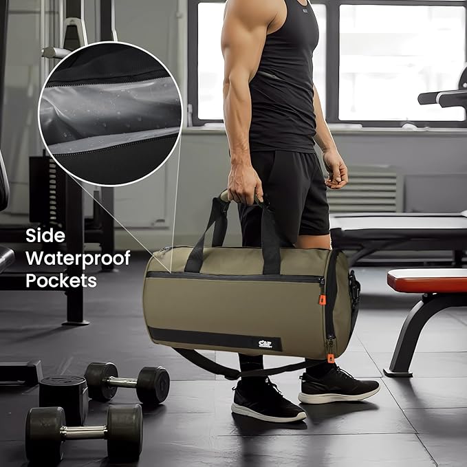 C&F BOGMOST Small Travel Duffel Bag,Compact Sports Small Gym Bag with Shoes Compartment,Lightweight Duffel Bag for Men & Women,Personal Item Travel Bag Weekender Bags for Travel Sports Gym -Dark Gray