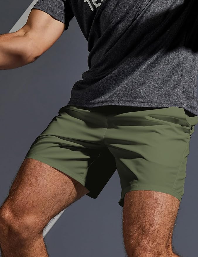 Aolesy Men's 5''/7'' Running Shorts Quick Dry Workout Gym Shorts with Pockets, Tennis Training Athletic(Linerless & Liner)