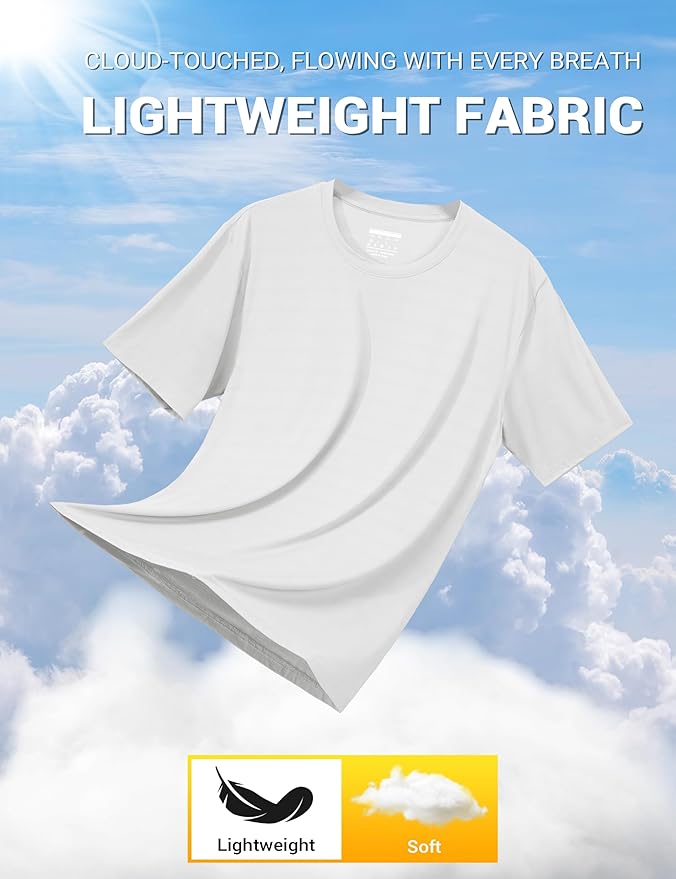 TACVASEN Men's Lightweight Athletic T-Shirts Quick Dry Workout Gym Tops Short Sleeve Running Tee Shirt Performance Activewear