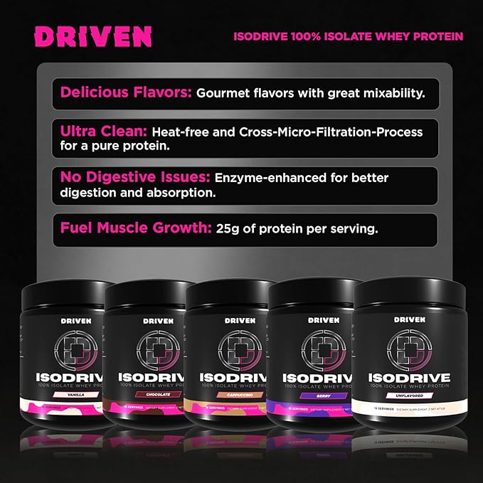 Driven Nutrition ISODRIVE Premium Whey Isolate (1lb, Cappucino)