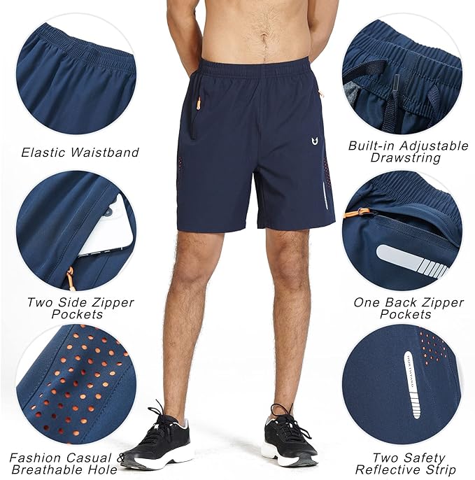 NORTHYARD Men's Athletic Running Shorts Quick Dry Workout Shorts 7"/ 5"/ 9" Lightweight Sports Gym Basketball Tennis Hiking