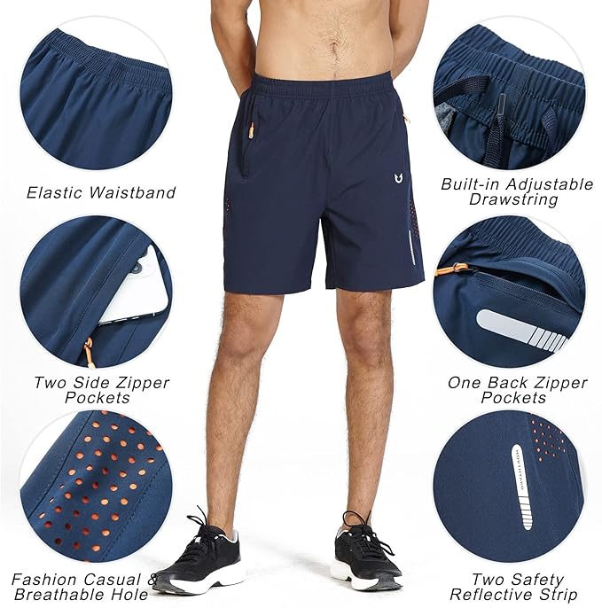 NORTHYARD Men's Athletic Running Shorts Quick Dry Workout Shorts 7"/ 5"/ 9" Lightweight Sports Gym Basketball Tennis Hiking
