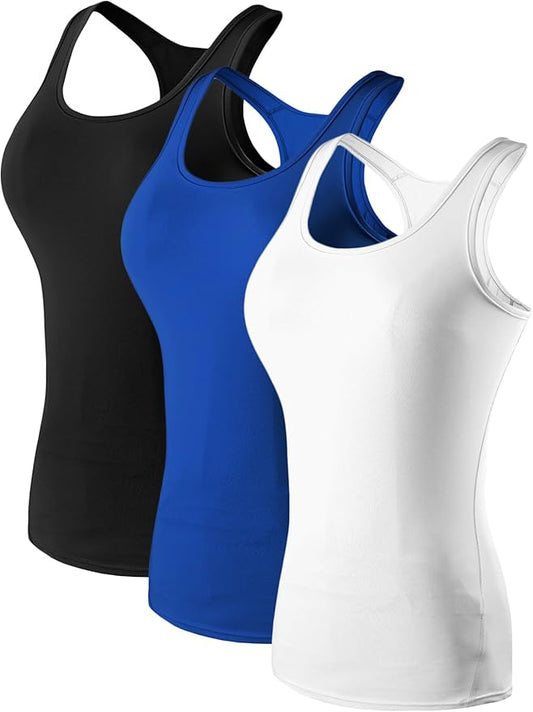 NELEUS Women's 3 Pack Compression Base Layer Dry Fit Tank Top